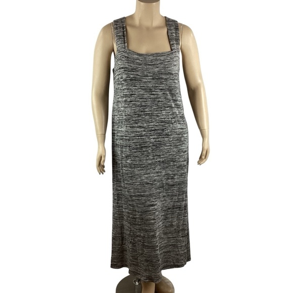 Eloquii Space Dye Knit Maxi Dress Size 14/16 Square Neck Sleeveless - Picture 1 of 7